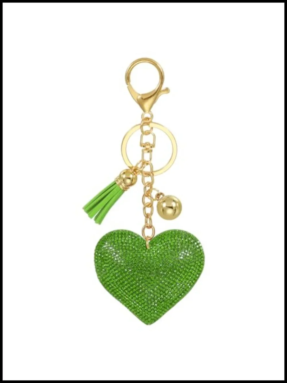 Rhinestone Heart Keychain Bling Key Accessory for Women Keychain